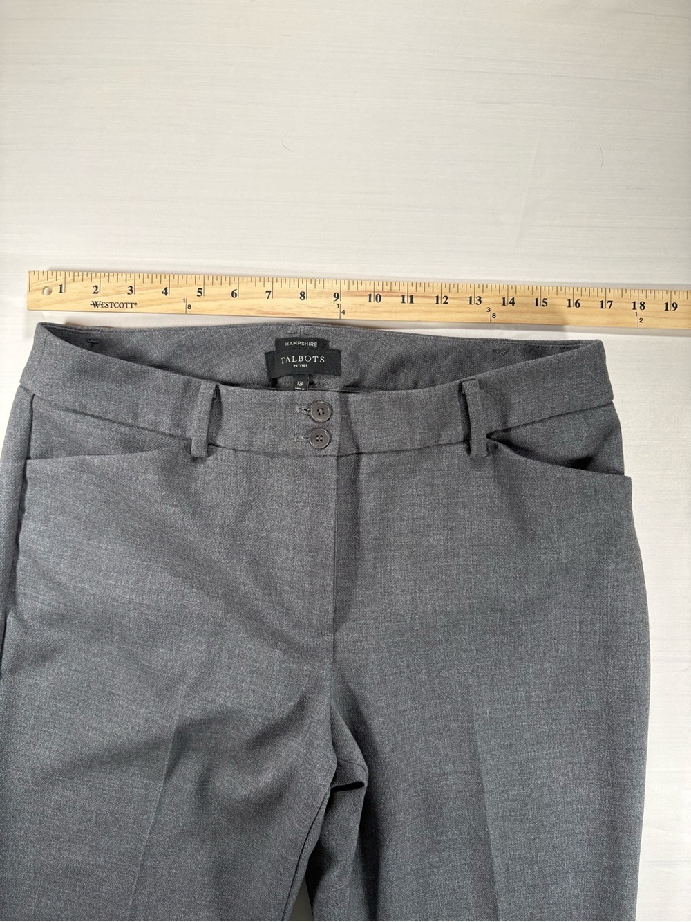 Talbots Petites Hampshire Pants Womens Size 12P Gray Ankle Dress Pants - Picture 8 of 9